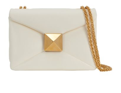 Valentino One Stud Shoulder Bag, £850, Handbags, Cream, Leather, Front view